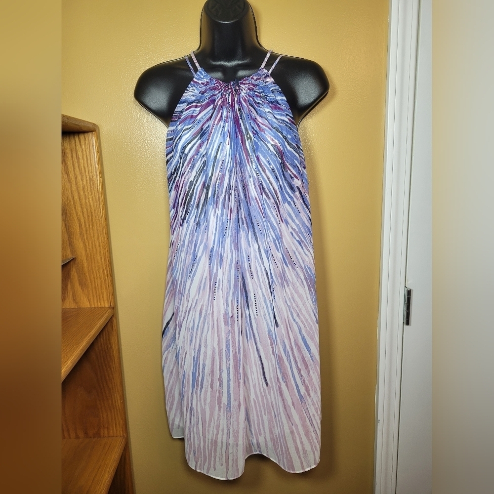 WHBM Colorful Bedazzled Halter Coverup Dress XXS